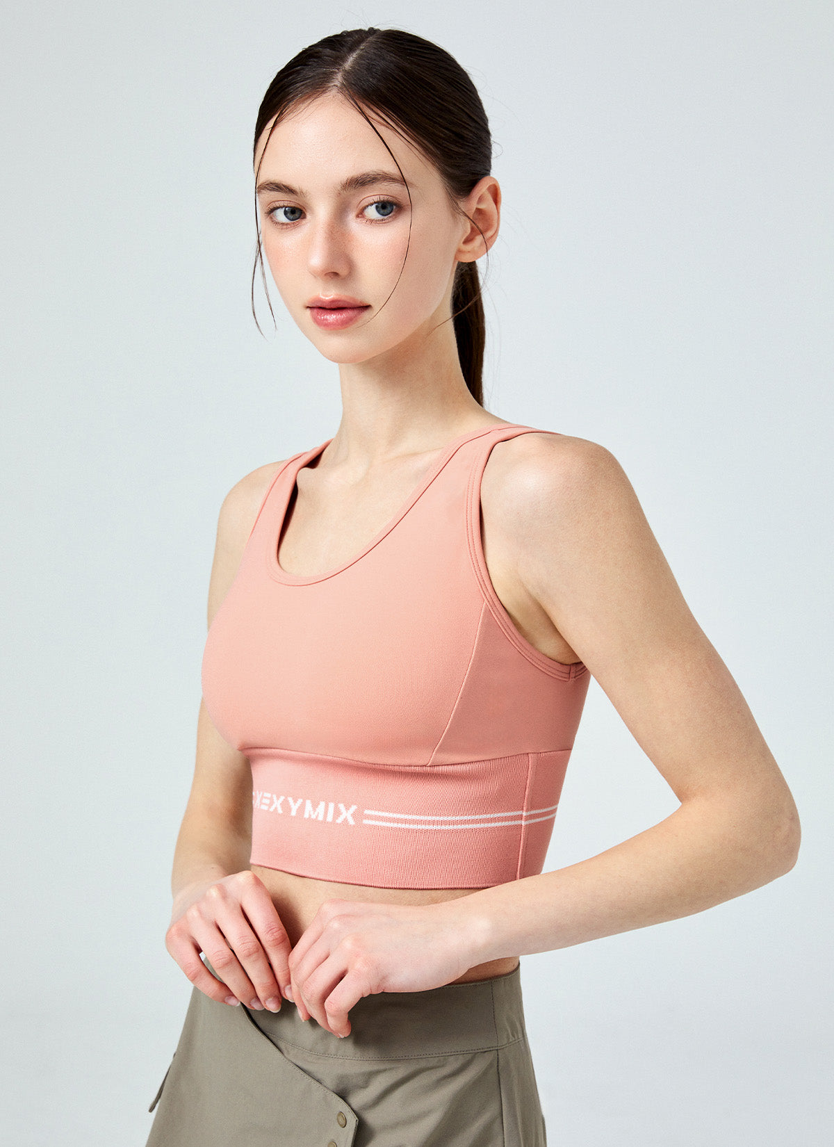 Black Label Power Rise Logo Banding Bra Top