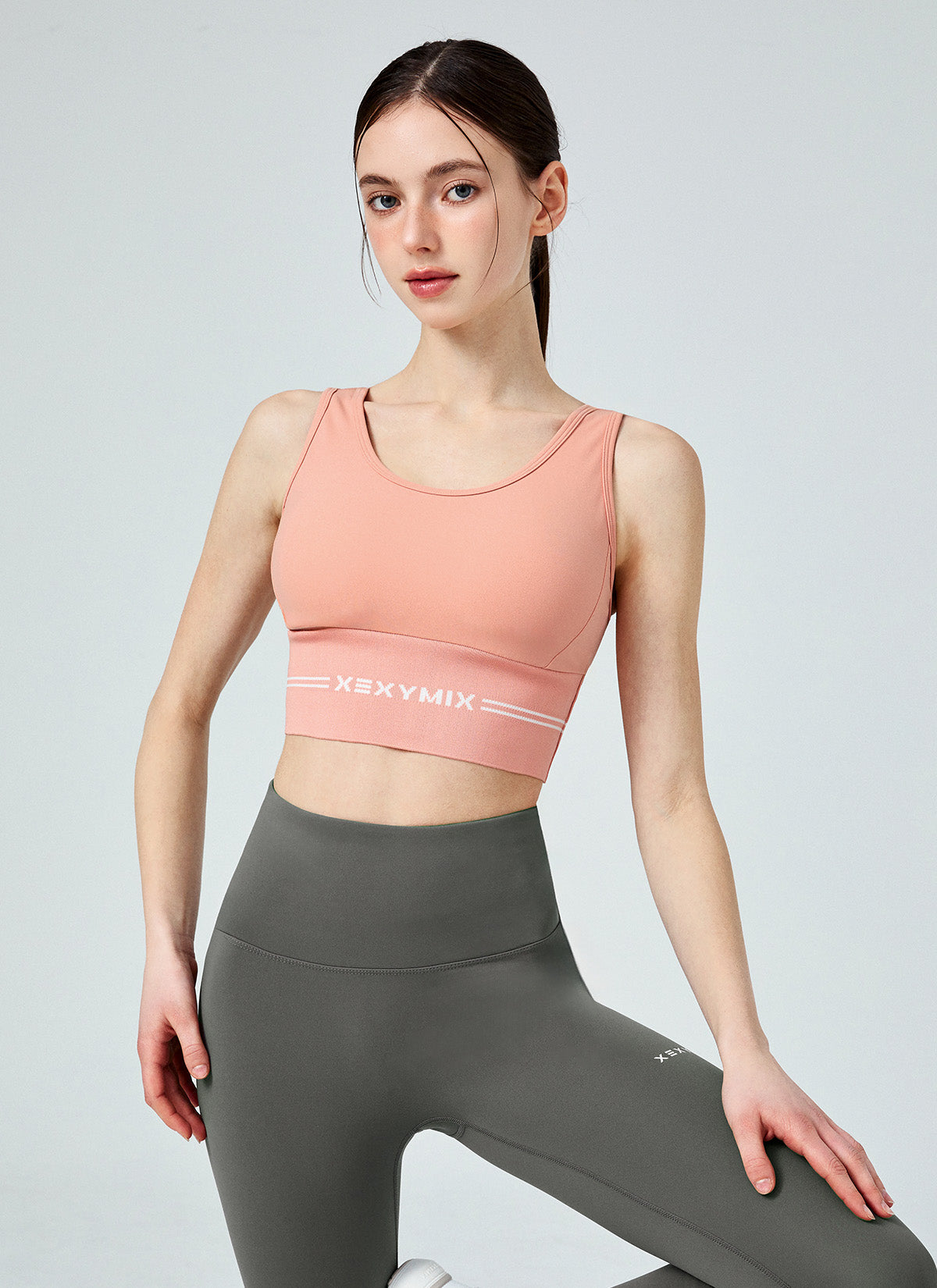 Black Label Power Rise Logo Banding Bra Top