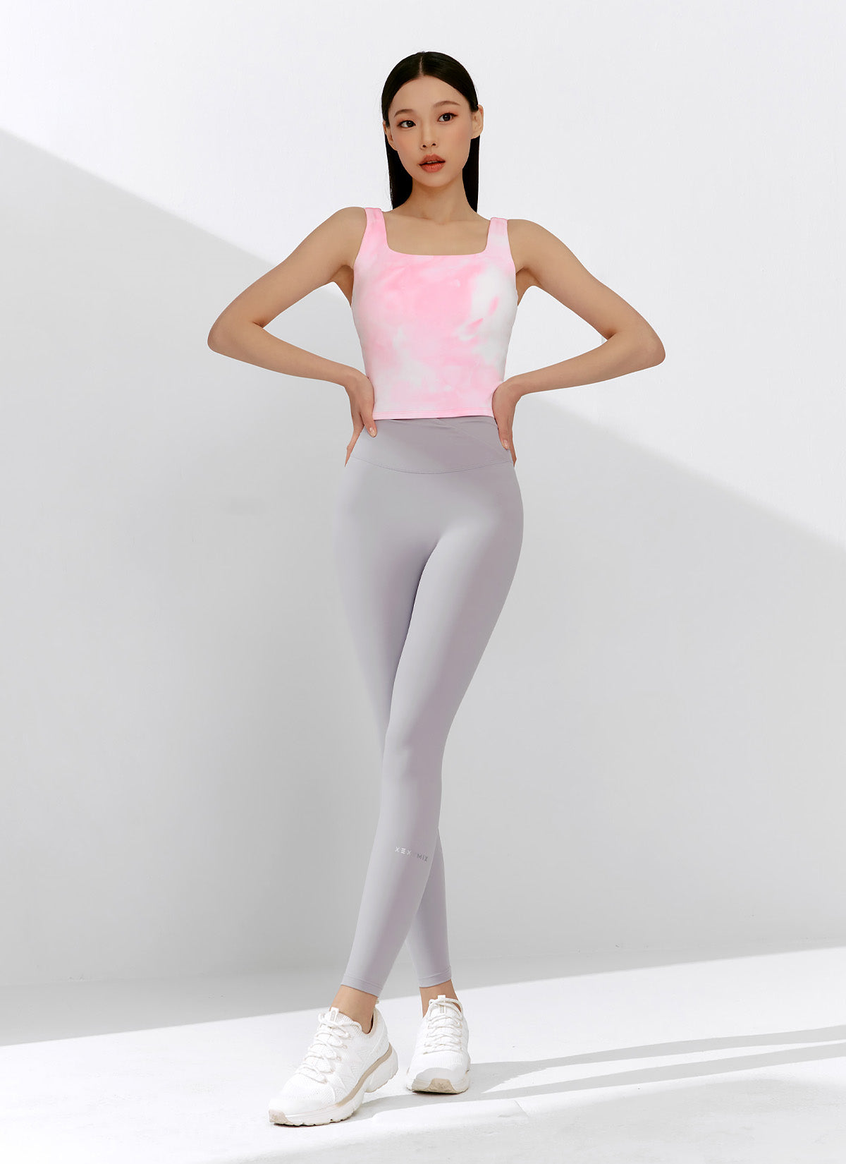 [1+1] Black Label Power Rise Shirring Leggings