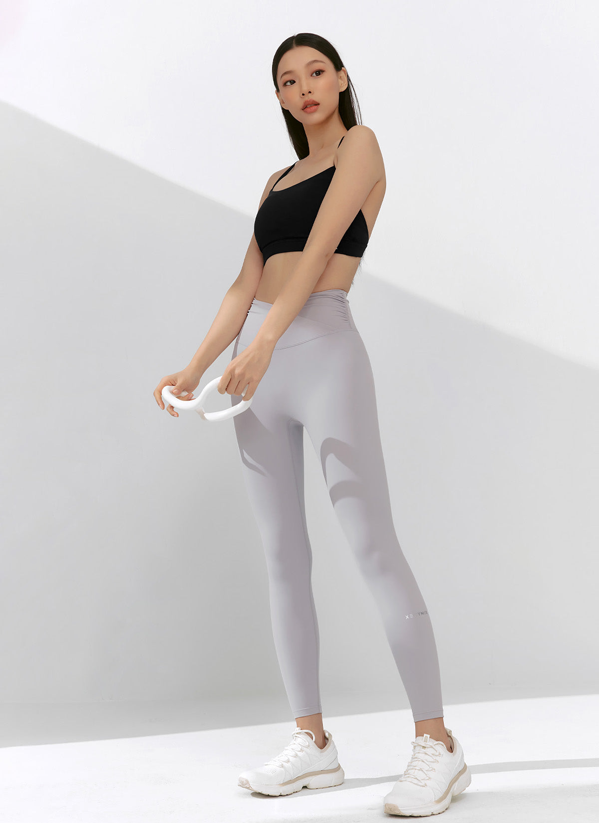 [1+1] Black Label Power Rise Shirring Leggings
