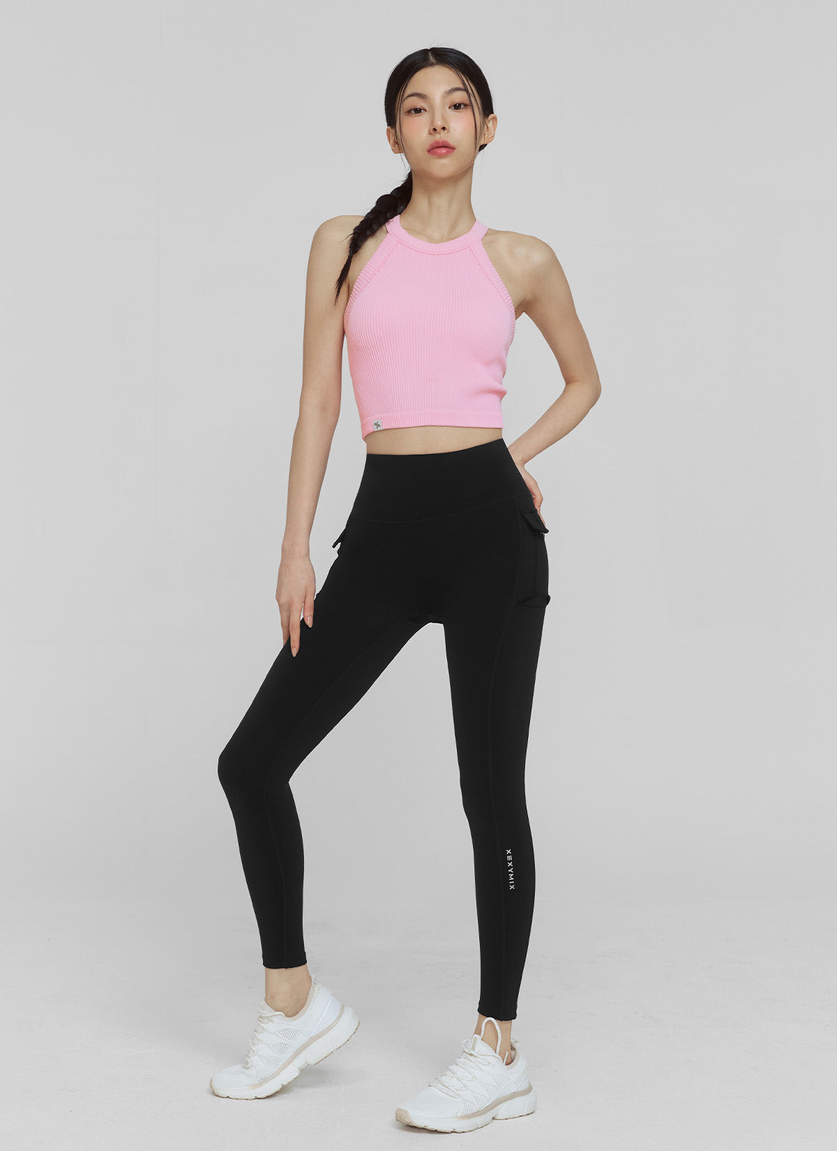 Ribbed Seamless Halter Neck Crop Top
