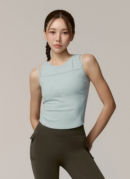 Soft Ribbed Layered Tank Top