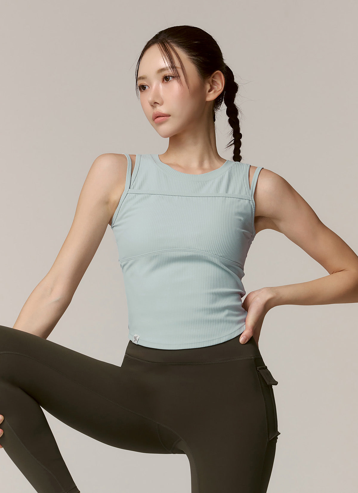 Soft Ribbed Layered Tank Top