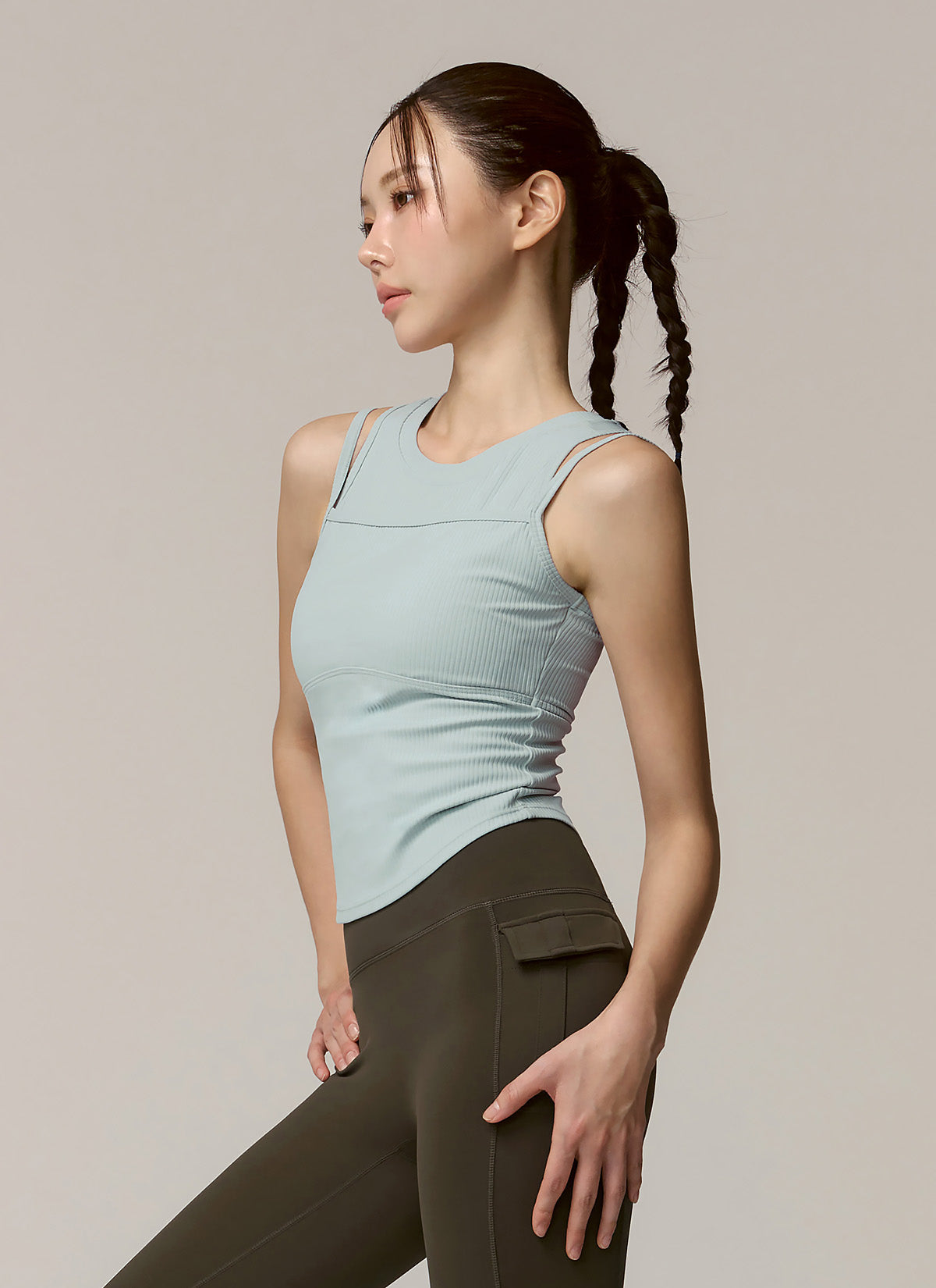 Soft Ribbed Layered Tank Top