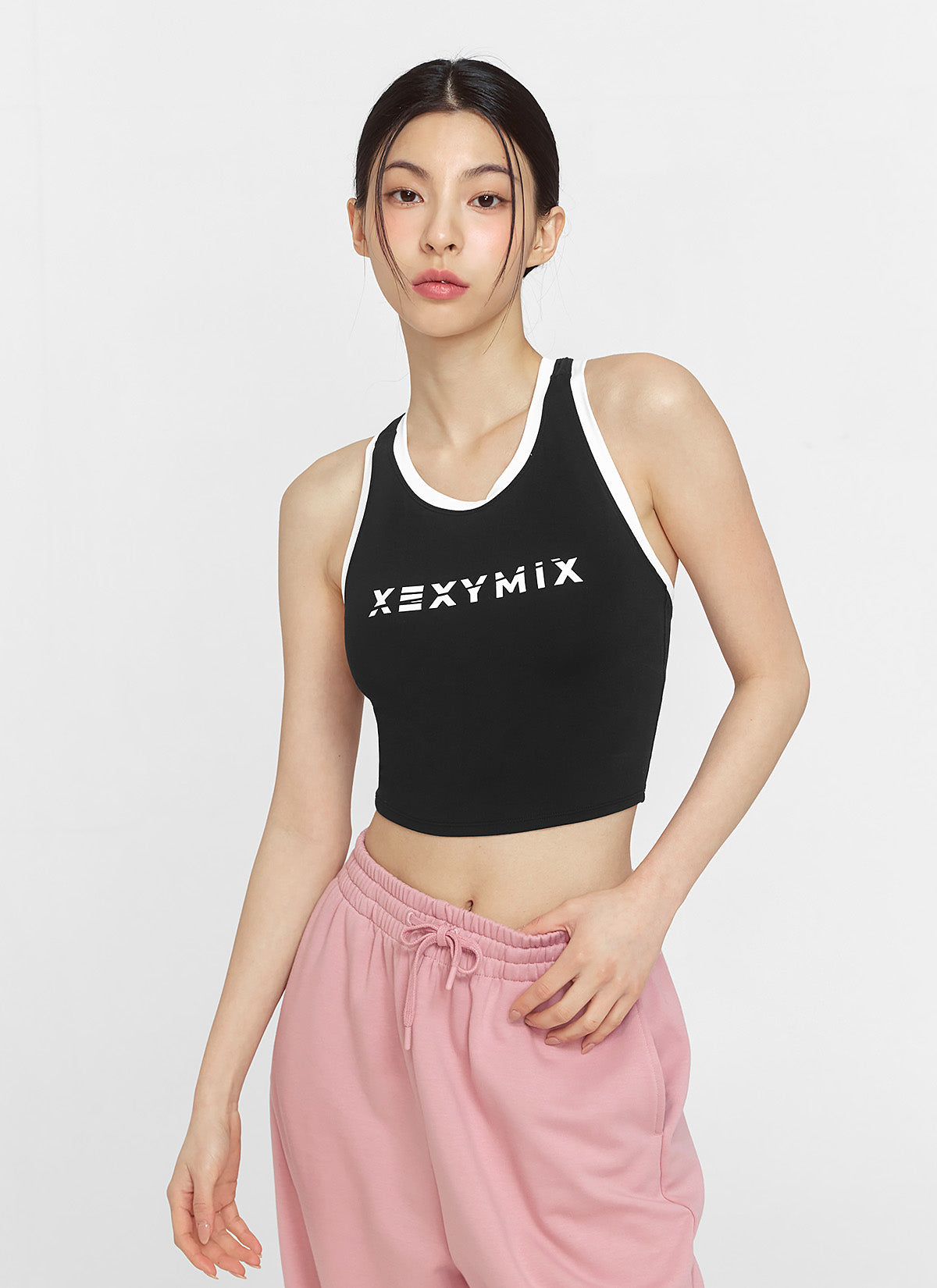 Sporty Logo Color Block Bra Top