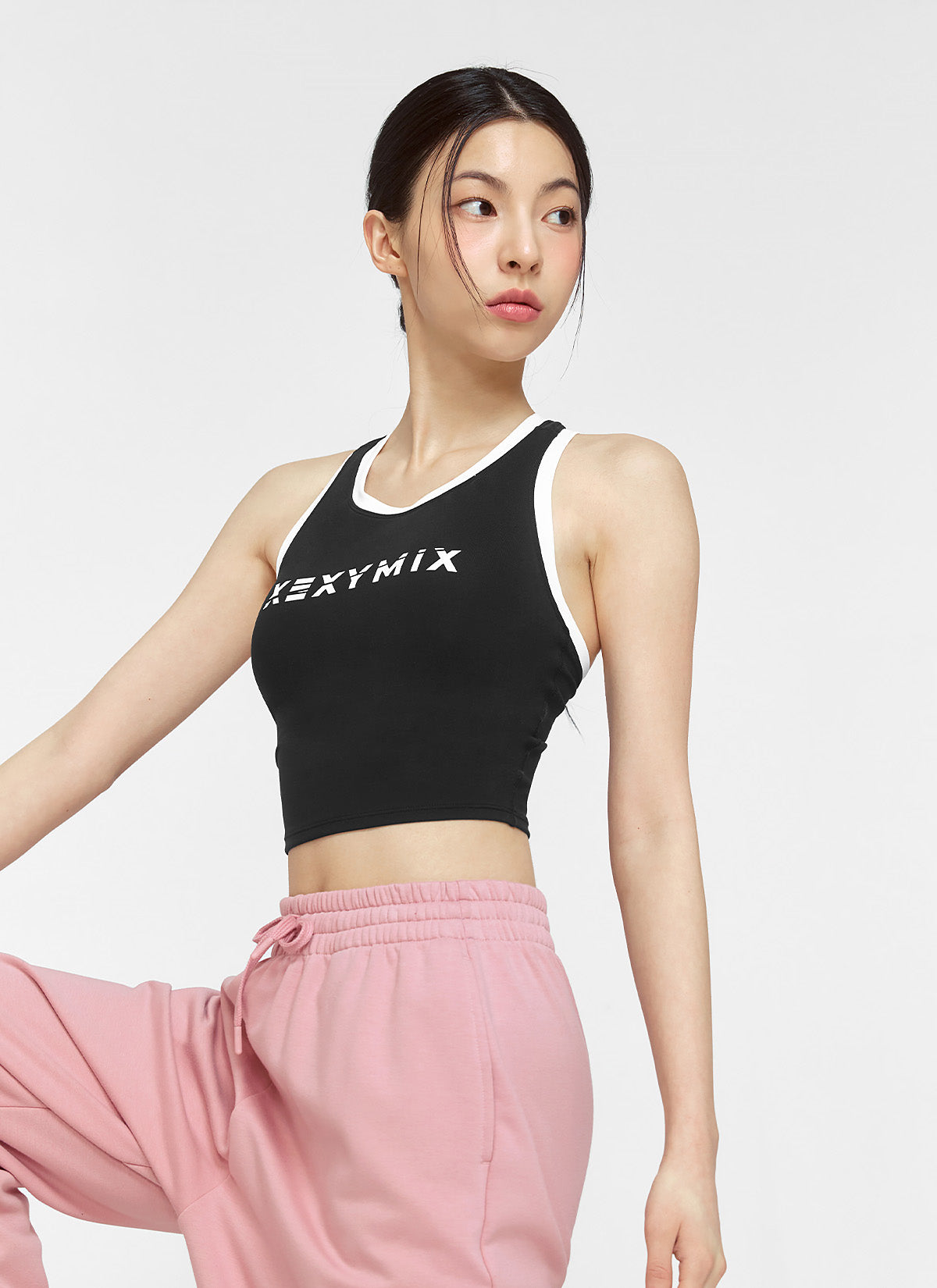 Sporty Logo Color Block Bra Top