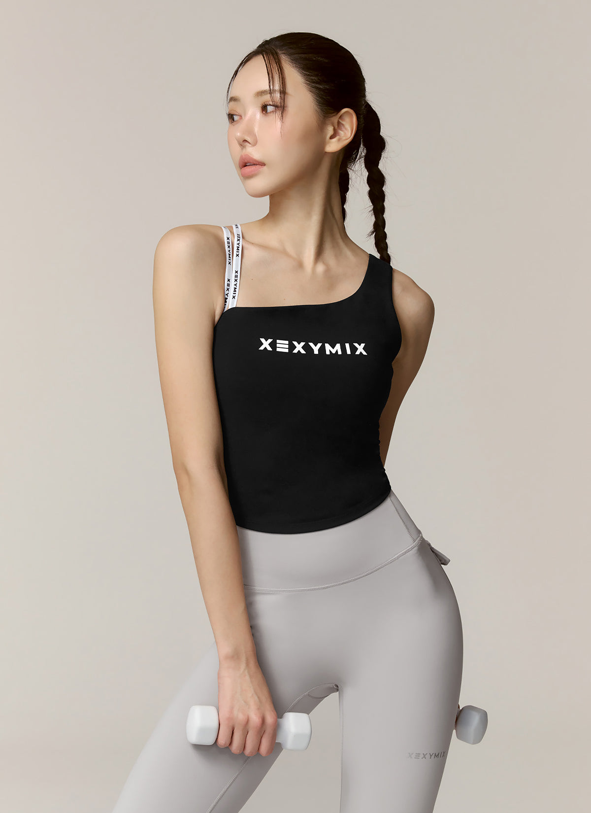 Unbalanced Logo Banding Crop Top