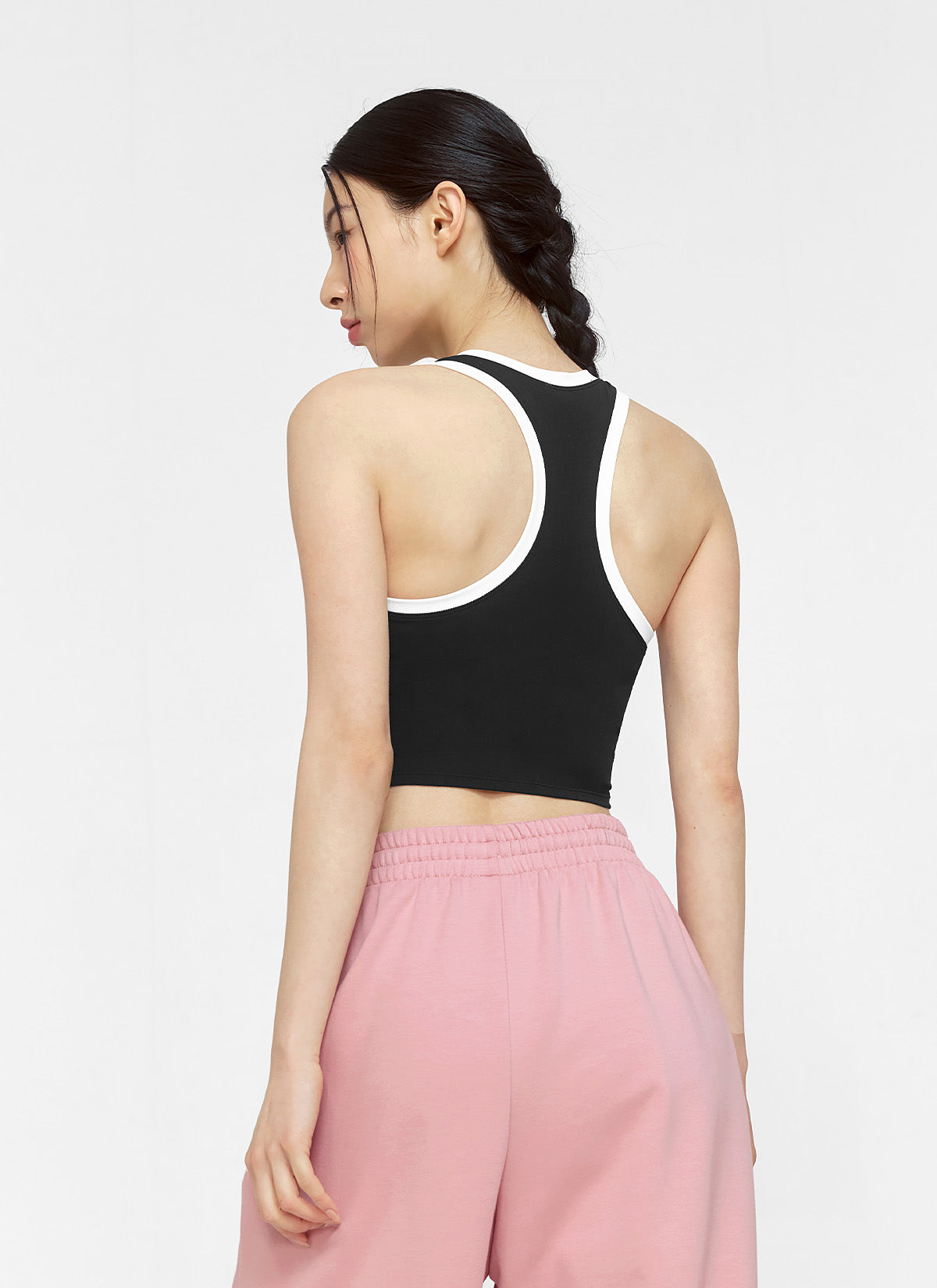 Sporty Logo Color Block Bra Top