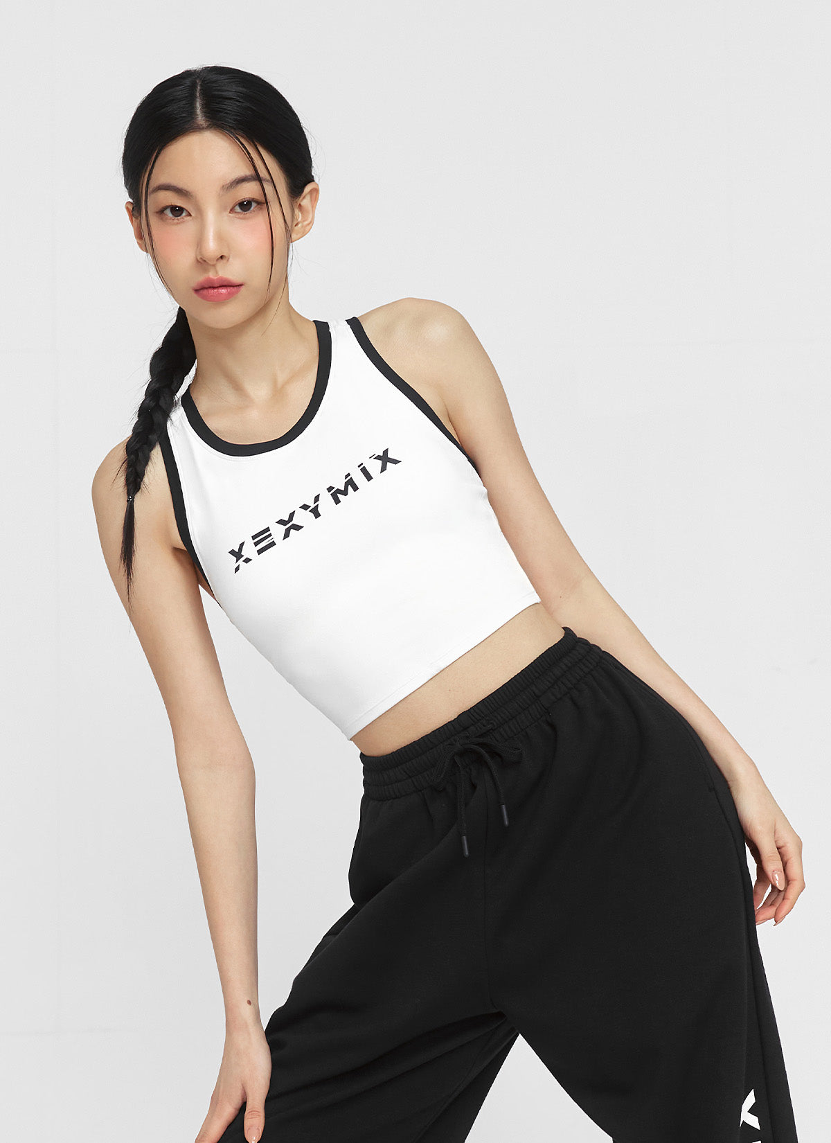 Sporty Logo Color Block Bra Top