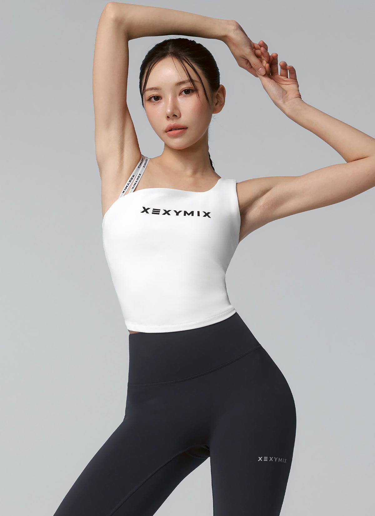 Unbalanced Logo Banding Crop Top