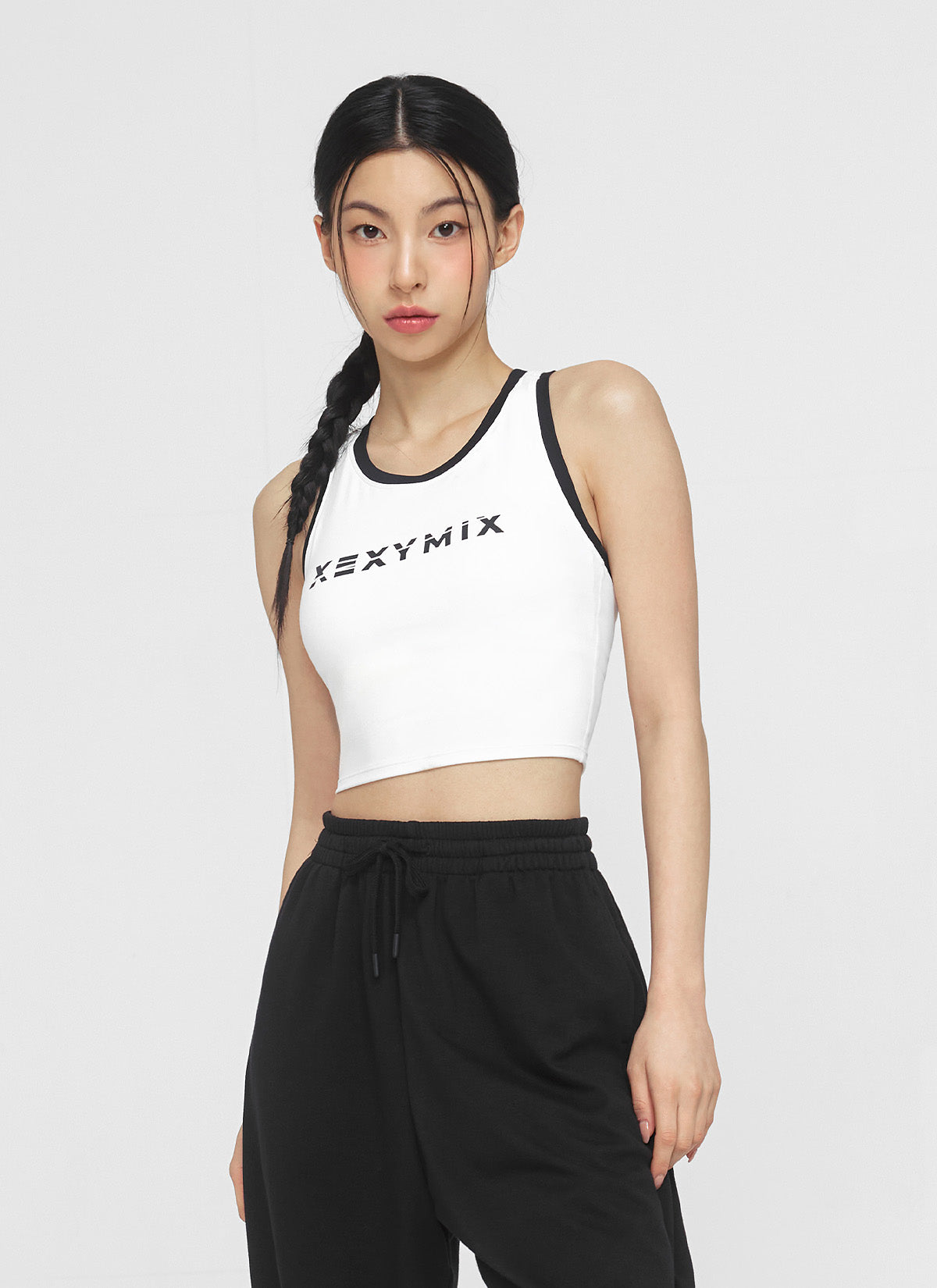 Sporty Logo Color Block Bra Top