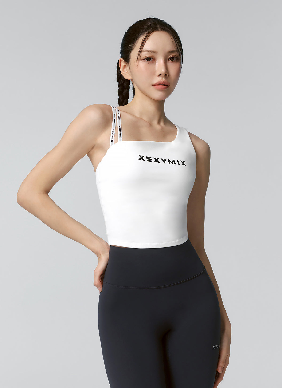 Unbalanced Logo Banding Crop Top