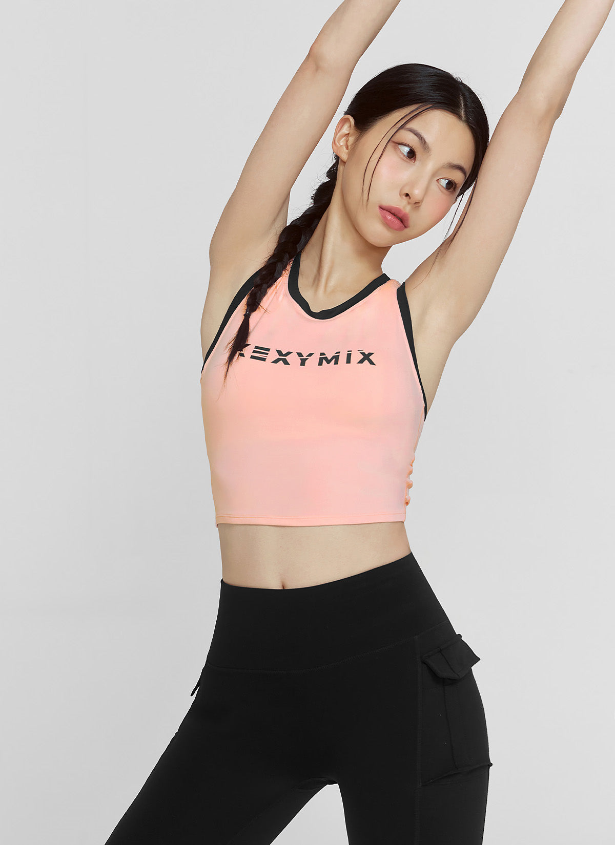 Sporty Logo Color Block Bra Top