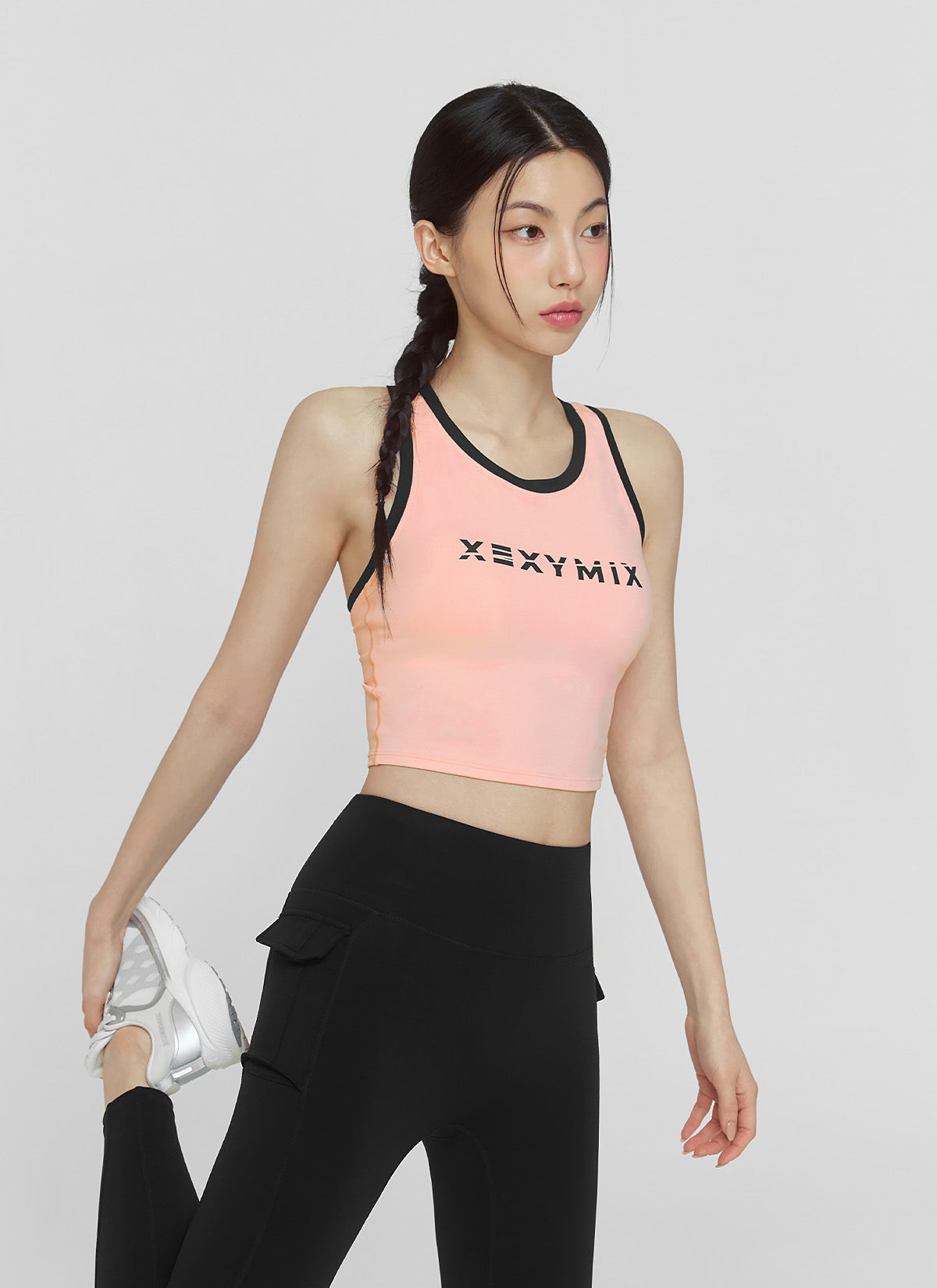 Sporty Logo Color Block Bra Top