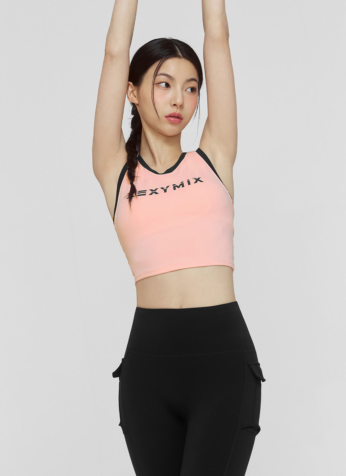 Sporty Logo Color Block Bra Top