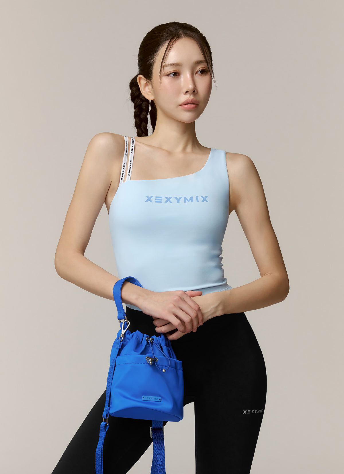 Unbalanced Logo Banding Crop Top