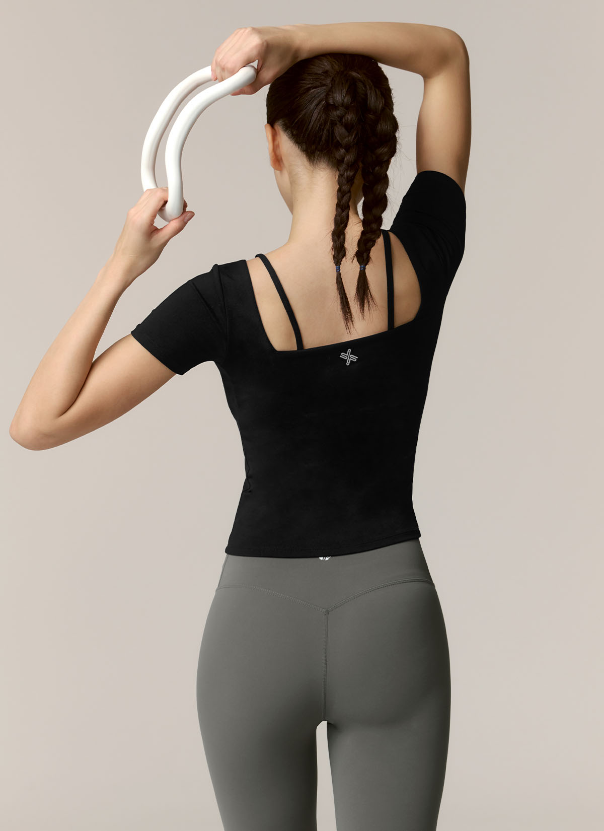 Cotton-Like Heart Neck Crop Top