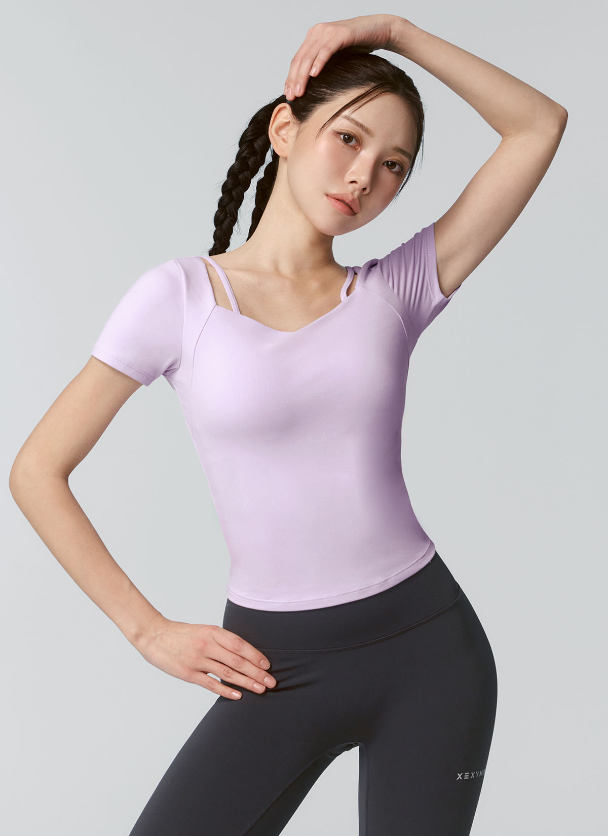 Cotton-Like Heart Neck Crop Top
