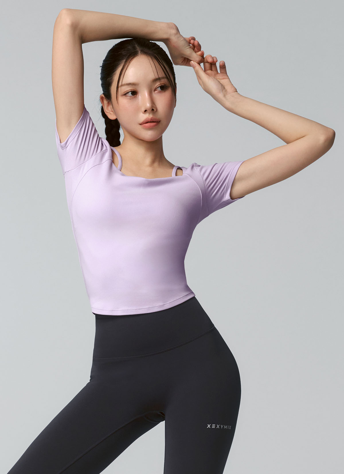 Cotton-Like Heart Neck Crop Top