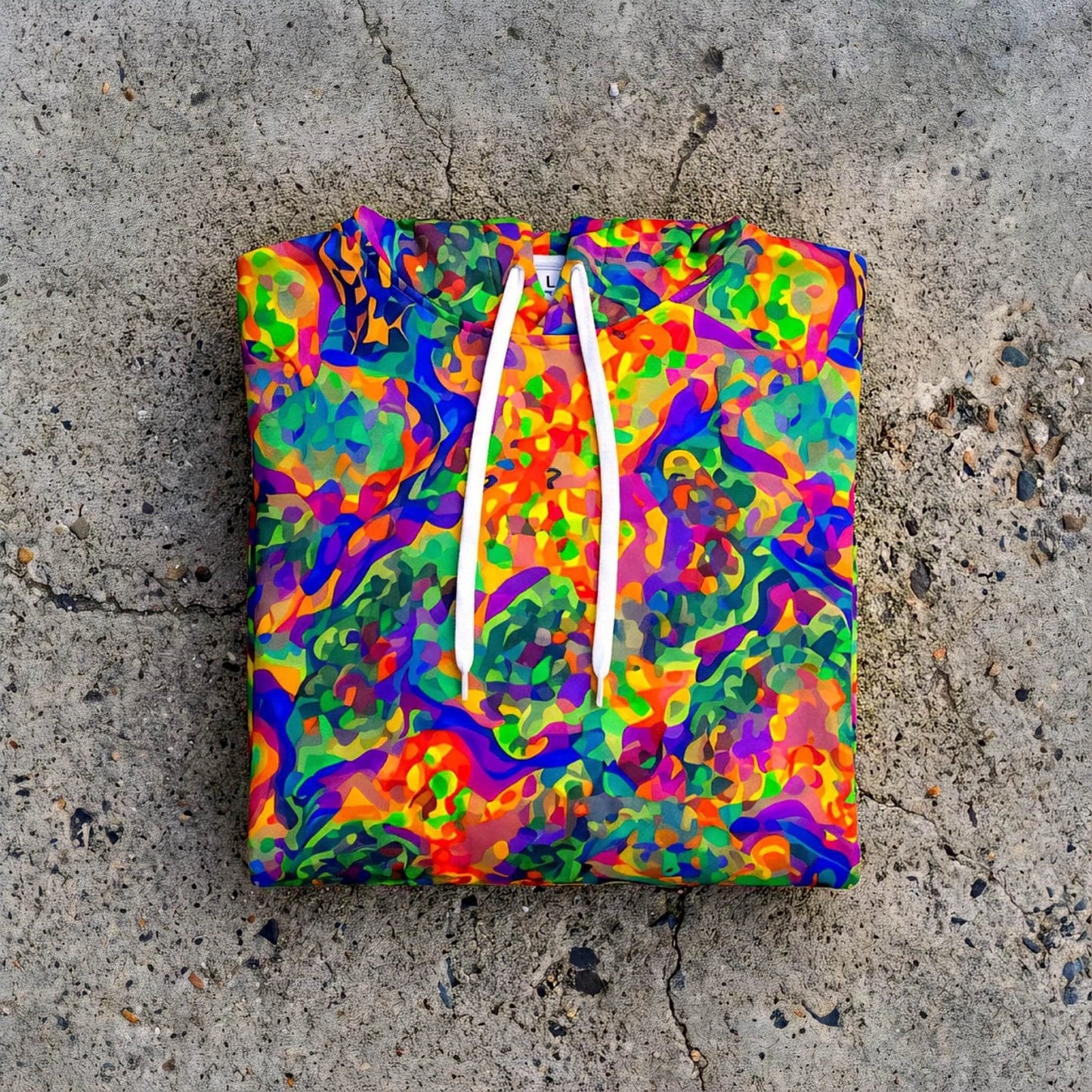 Iridescent Chameleon Color-Shift Hoodie for Rave and Techwear Dressers — Bio-Digital AOP Holographic Print, EDM Festival Burning Man Statement