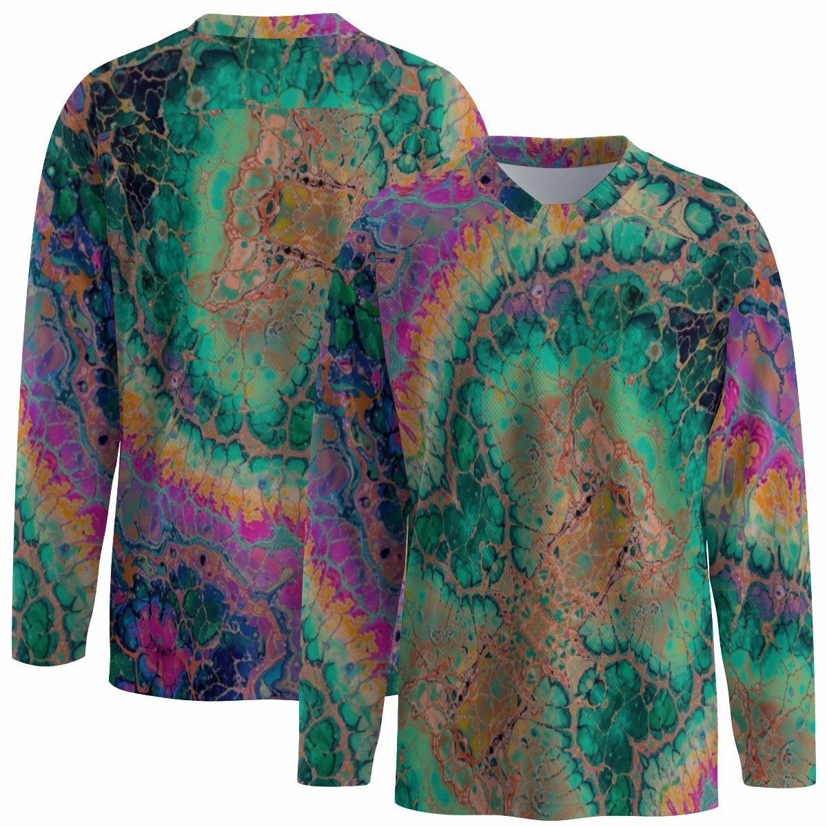 Cosmic Abstract Hockey Jersey for Streetwear Collectors — Full-Coverage AOP Mesh, Rink-to-Festival Statement, Bold Print Sports Jersey