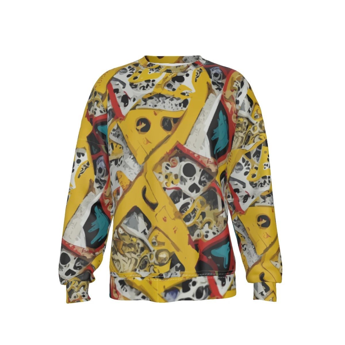 Skull Kid Inside AOP Sweatshirt | Fleece-Lined Streetwear by Dyles Mavis
