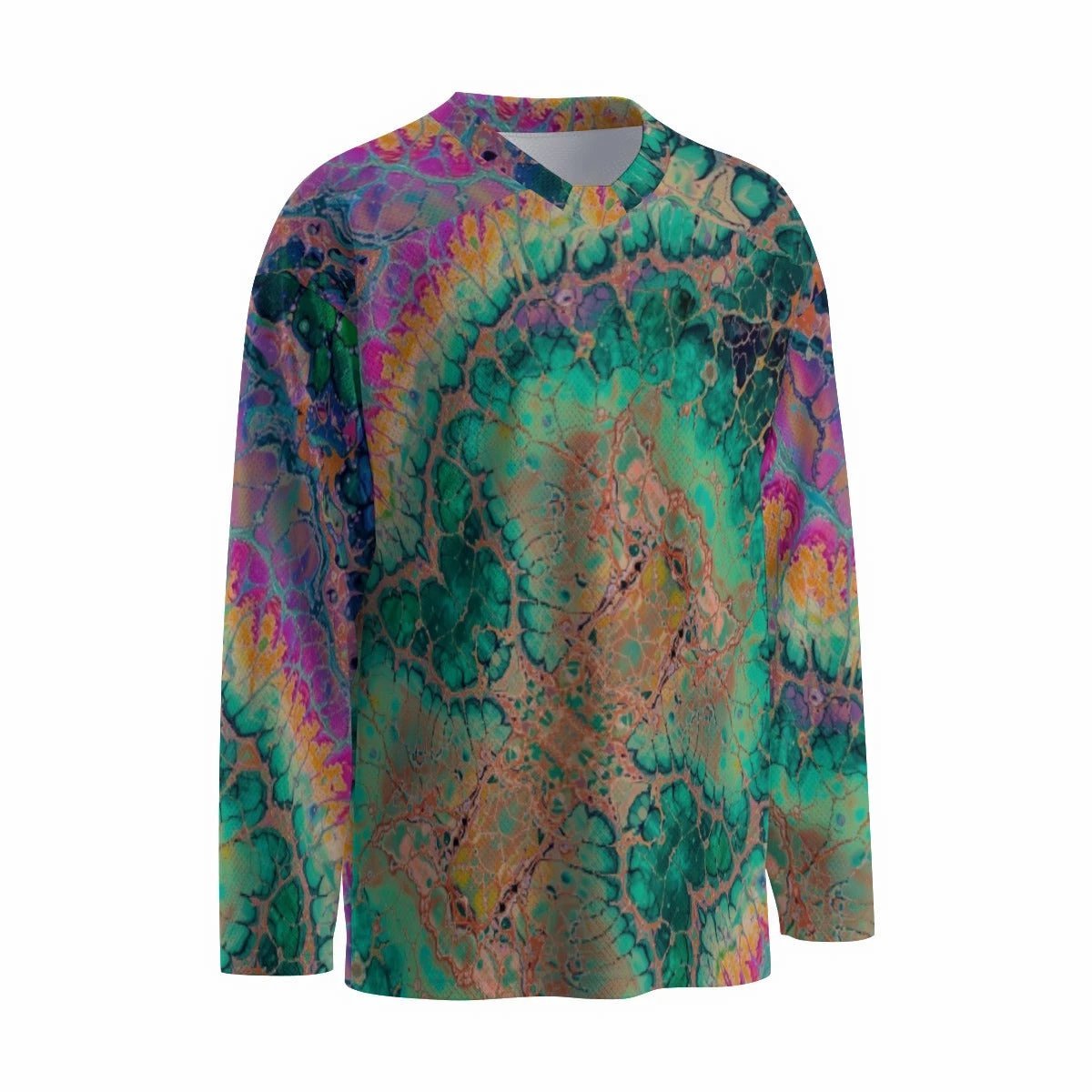 Cosmic Abstract Hockey Jersey for Streetwear Collectors — Full-Coverage AOP Mesh, Rink-to-Festival Statement, Bold Print Sports Jersey
