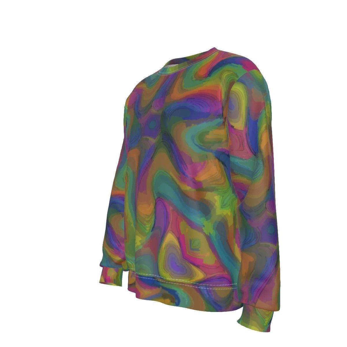 Color Storm — Psychedelic Marble AOP Heavy Fleece Sweatshirt | Men's Trippy Crewneck