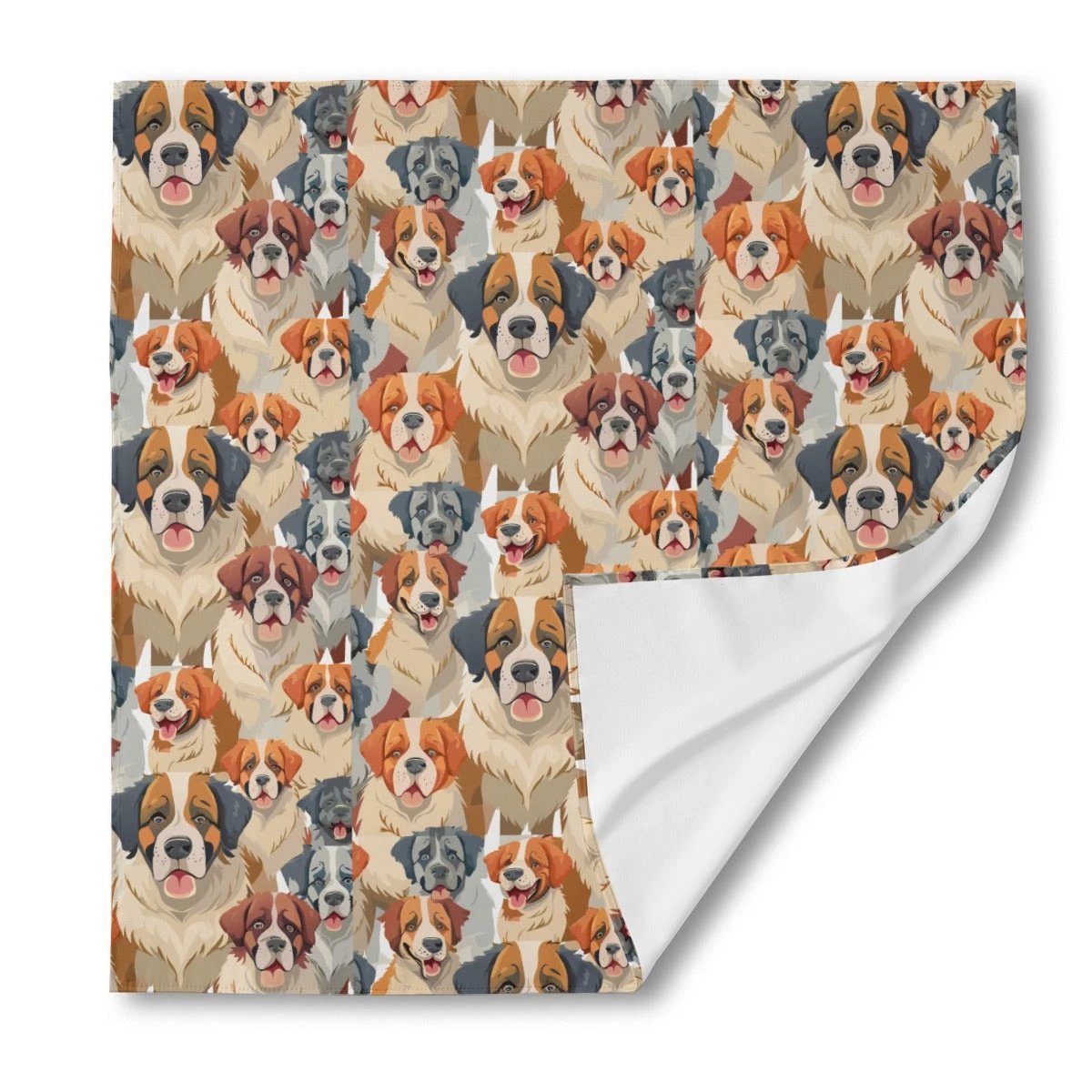 Puppy Parade Silk Bandana — Playful Dog Portrait AOP Square Scarf for Pet-Obsessed Dressers