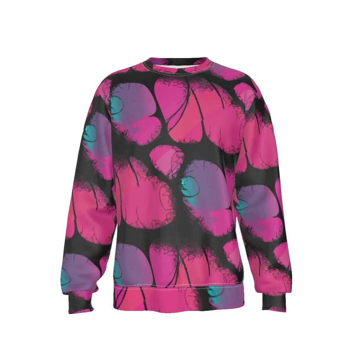 Evil Intentions Dark Art Sweatshirt for Alt Streetwear Collectors — 320gsm Fur-Lined Fleece AOP, Full-Bleed Dark Maximalist Print