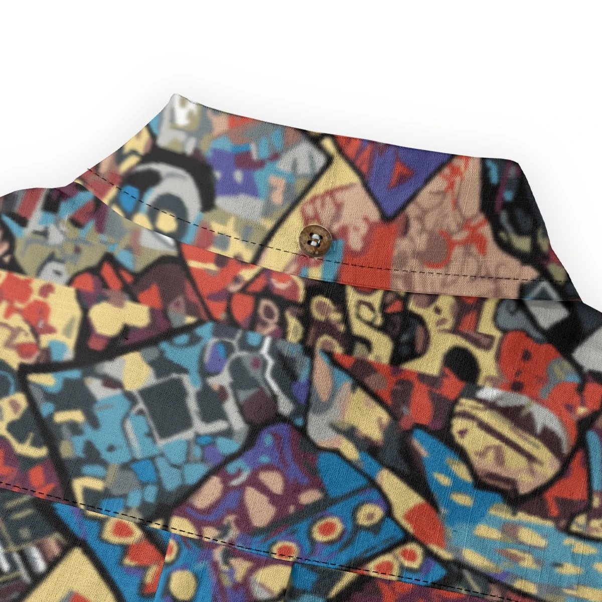 Gatsby's Gear AOP Long Sleeve Button-Up Shirt | Art Deco Maximalist Print Slub Cotton (125gsm, XS–5XL)