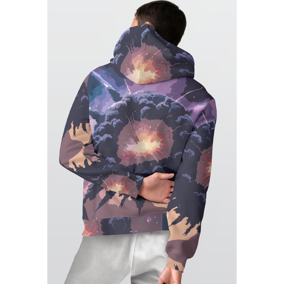 All-Over Print Men's Thicken Pullover Hoodie
