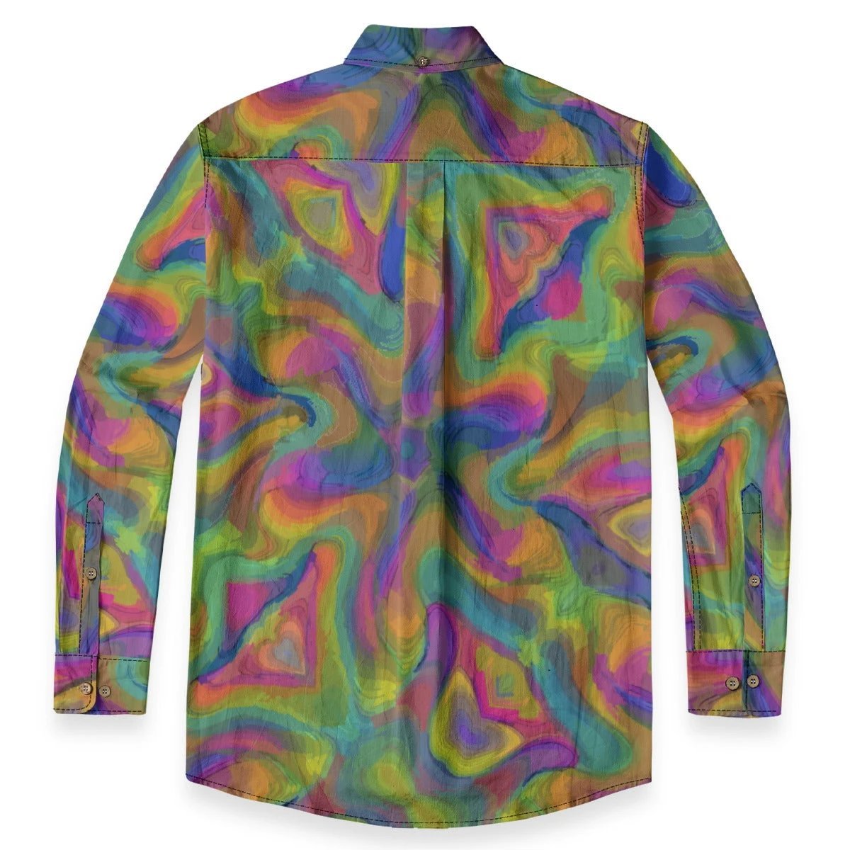 Mystery Machine AOP Lapel Shirt for Retro Maximalists — 125gsm Slub Cotton Scooby-Doo Inspired Long Sleeve Button-Up, Nostalgia-Core Creative Menswear