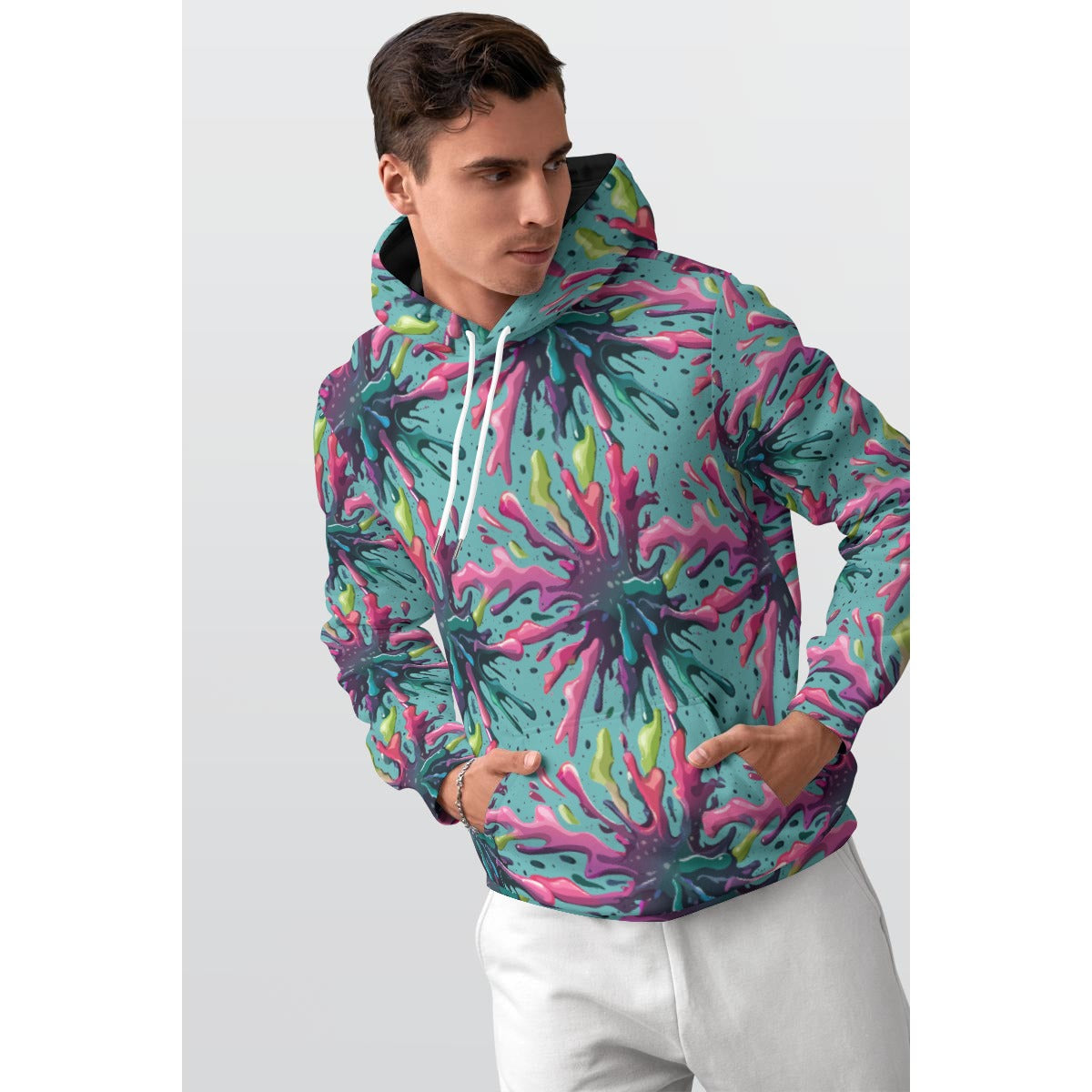 All-Over Print Men's Thicken Pullover Hoodie