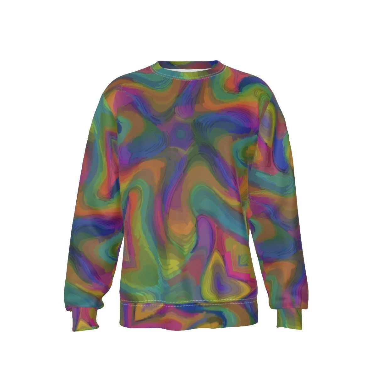 Color Storm — Psychedelic Marble AOP Heavy Fleece Sweatshirt | Men's Trippy Crewneck