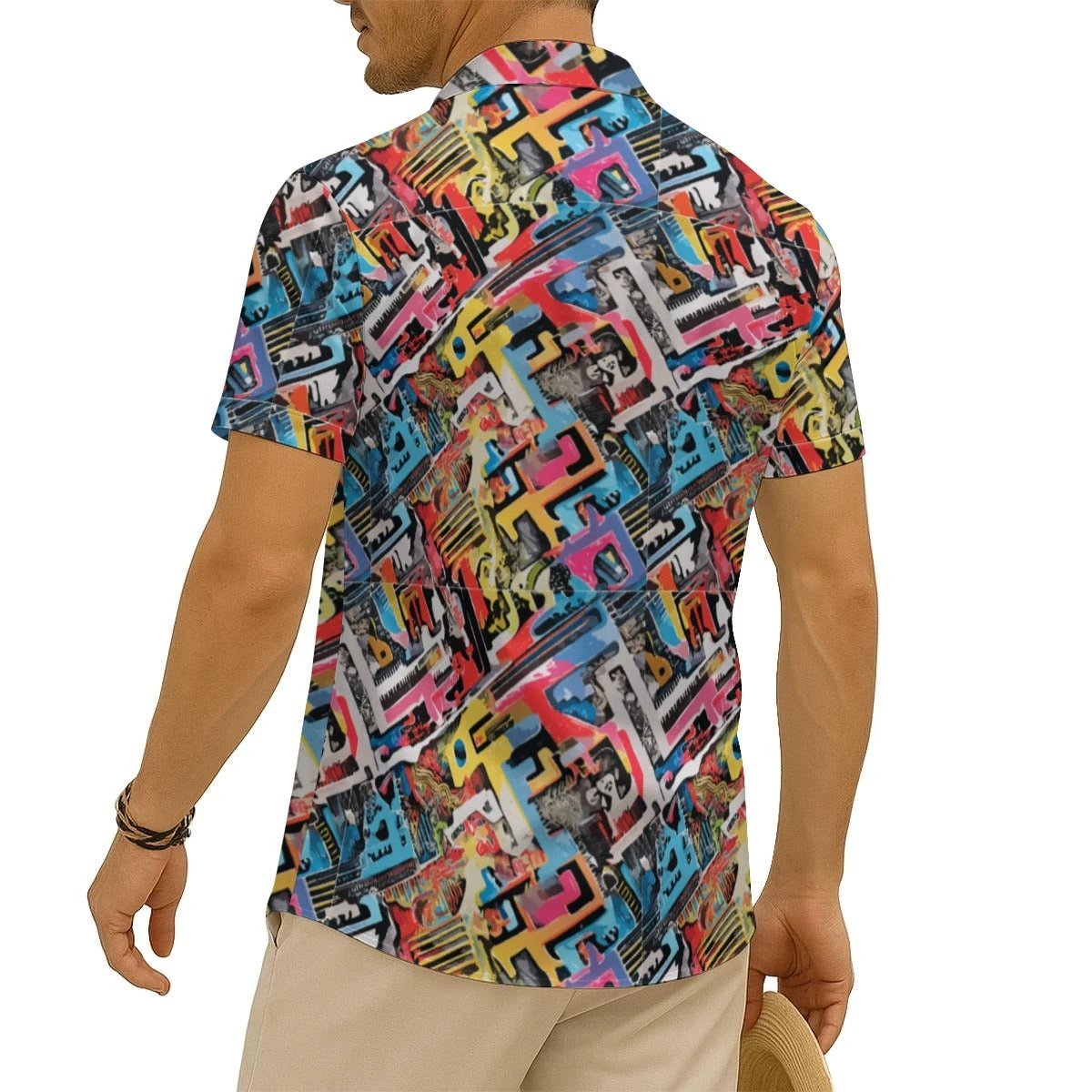 Salt Water Tapestry | Abstract Art All-Over Print Silk-Feel Button-Up Shirt