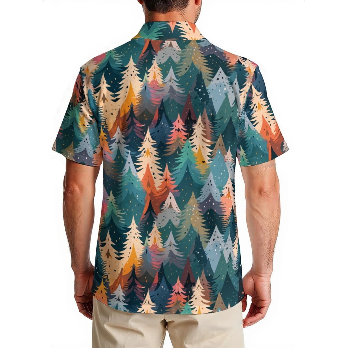 Evergreen AOP Hawaiian Shirt for Summer's Most Intentional Dresser — 150gsm Bamboo-Texture Polyester, Auto-Matched Stitch, Full-Bleed Resort Statement