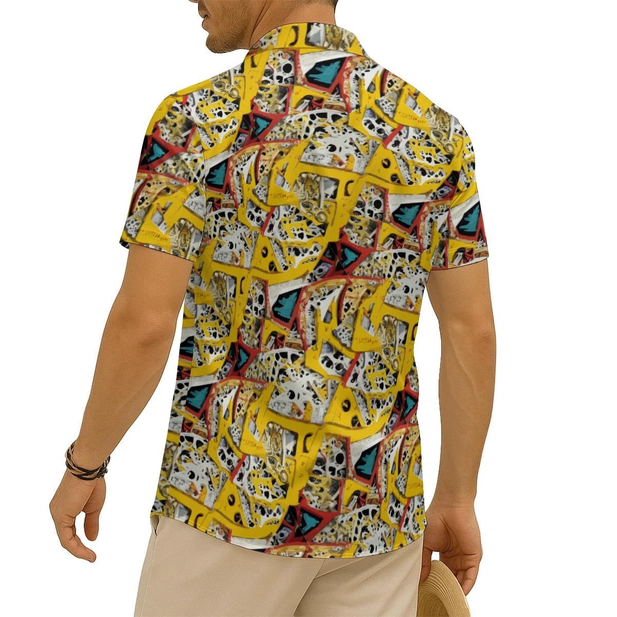 Static Frequency AOP Men's Silk-Feel Shirt | Maximalist Short-Sleeve Summer Top