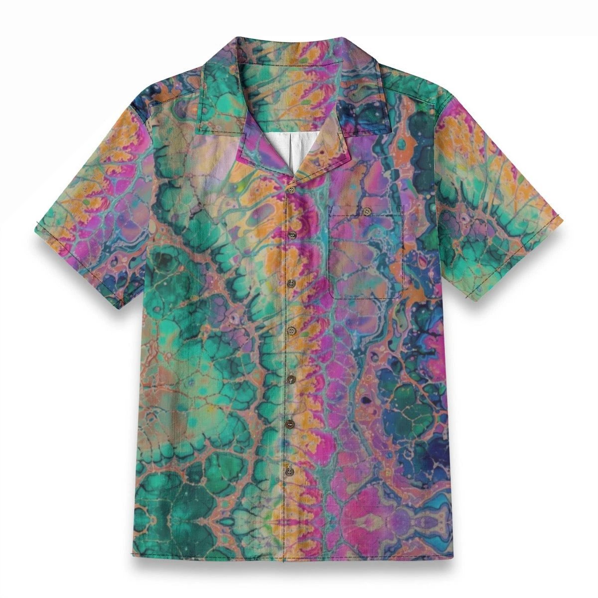 Maximalist Print Men's Hawaiian Shirt | AOP Short Sleeve Summer Button-Down