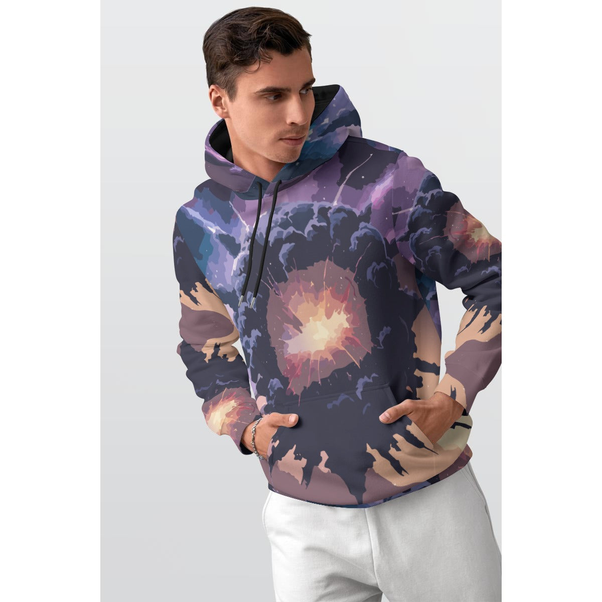 All-Over Print Men's Thicken Pullover Hoodie