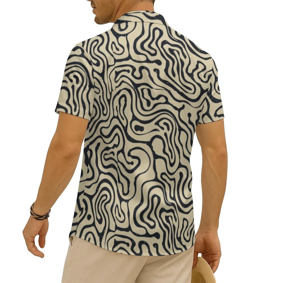 Vivid Abstract AOP Men's Silk-Feel Shirt | Maximalist All-Over Print Summer Top