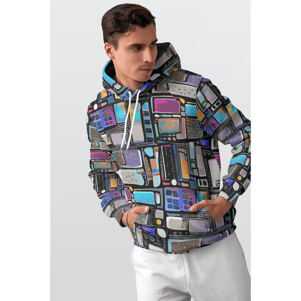 All-Over Print Men's Thicken Pullover Hoodie