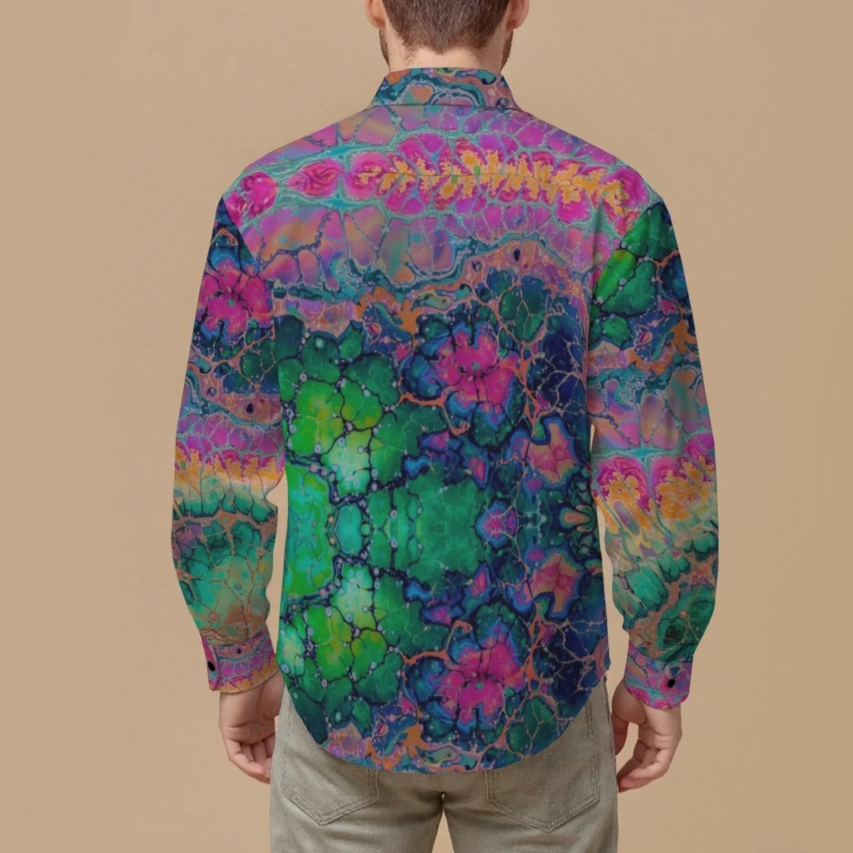 Organic Cellular Mutation AOP Slim Fit Long Sleeve Shirt