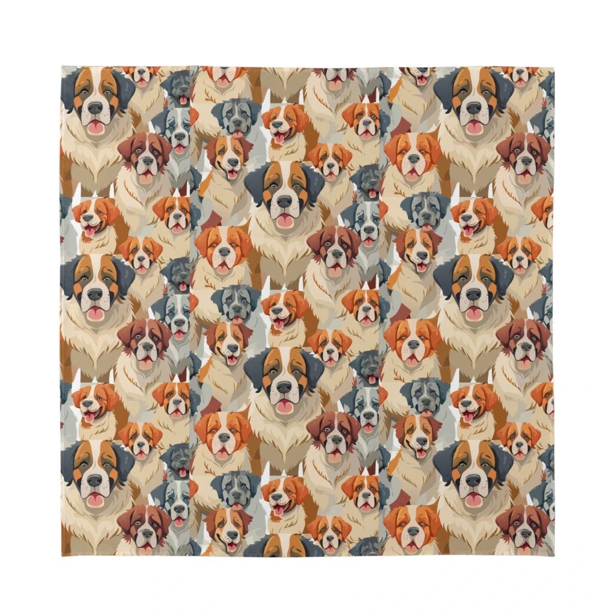 Puppy Parade Silk Bandana — Playful Dog Portrait AOP Square Scarf for Pet-Obsessed Dressers