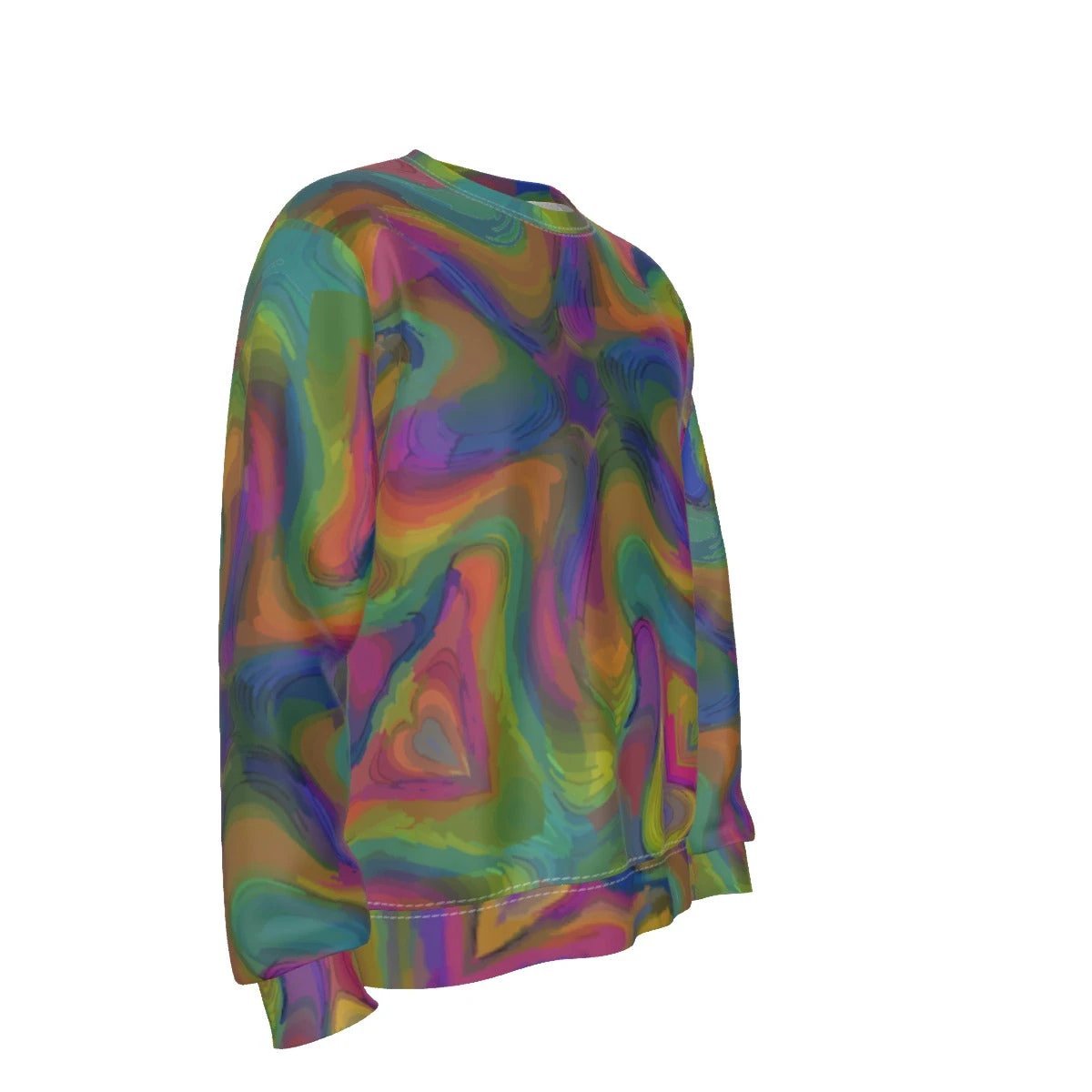 Color Storm — Psychedelic Marble AOP Heavy Fleece Sweatshirt | Men's Trippy Crewneck
