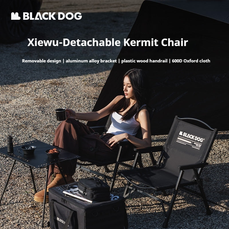 BLACKDOG Detachable Kermit Chair Portable Lightweight Detachable Seat Armchair Aluminum Alloy Outdoor Camping Fishing Folding Chair Load Bearing 120kg