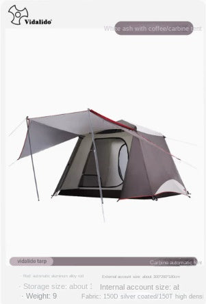 Vidalido CABIN PLUS Series Automatic Cabin Style Tent Portable Lightweight Folding for 4-6 Person Family Shed Leisure Quick Opening Sunshade Tent