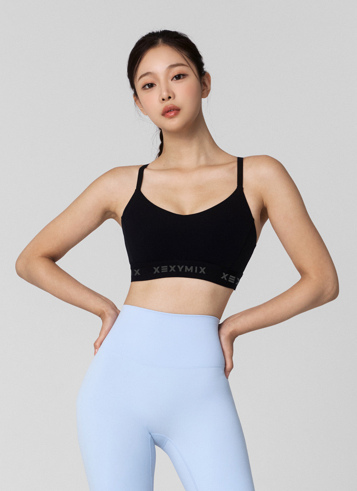 Black Label Signature Power Rise Logo Band Bra Top