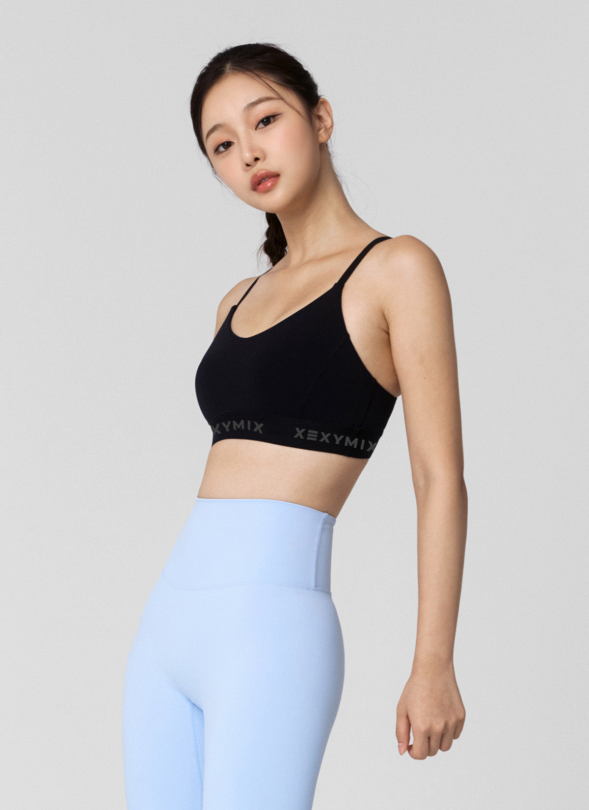 Black Label Signature Power Rise Logo Band Bra Top