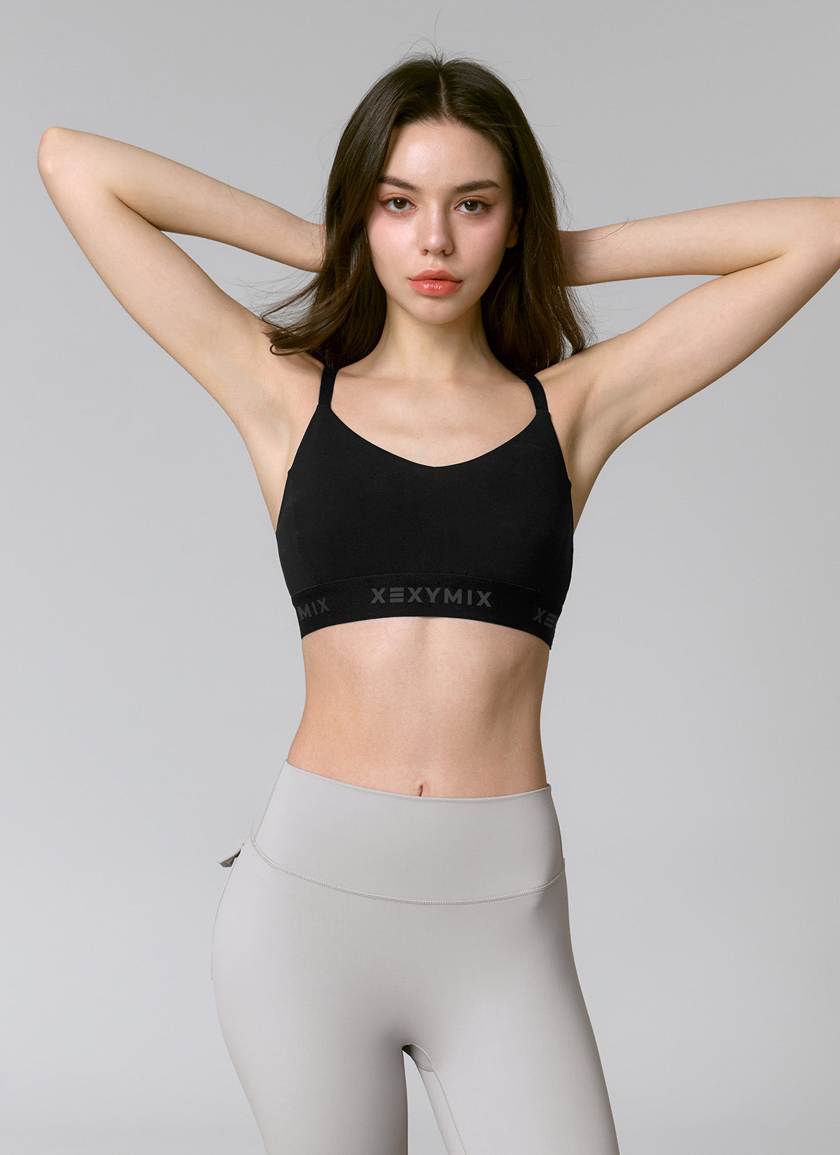 Black Label Signature Power Rise Logo Band Bra Top